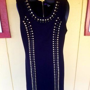 BLACK PARTY DRESS WITH GOLD STUDS